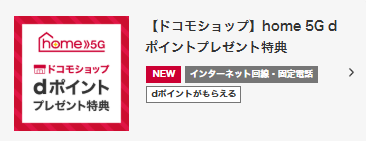 【ドコモショップ】home 5G dポイントプレゼント特典
